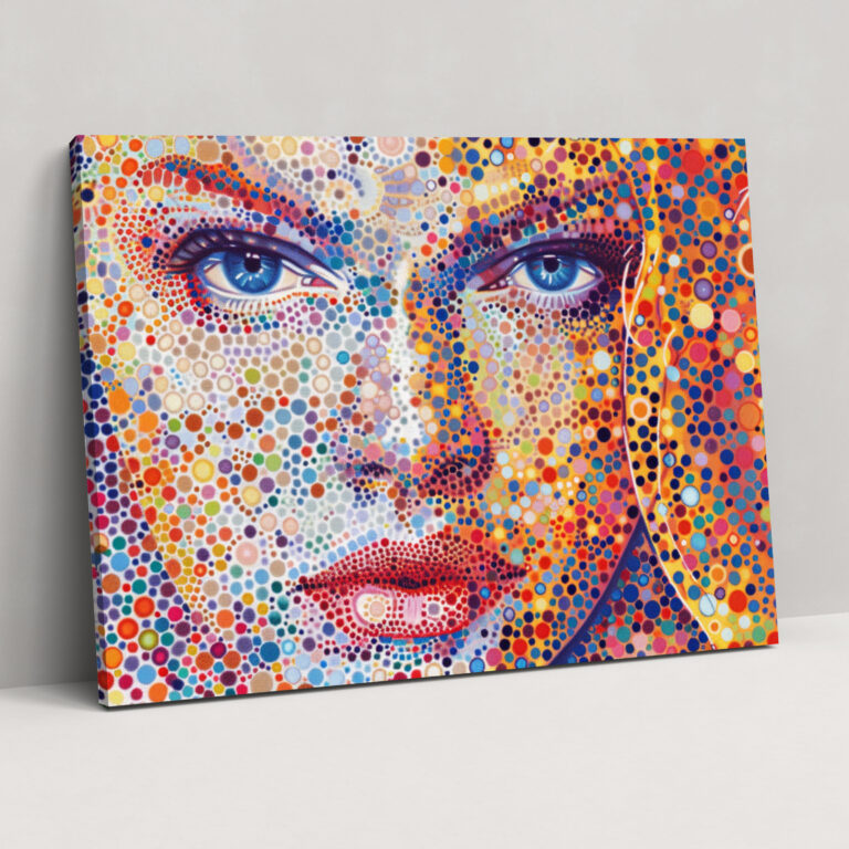 Pointillism Portrait Canvas Print - Pointillism, Wall Decoration, Pointillism, Canvas Wall Art