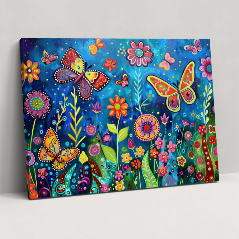 Whimsical Garden Pointillism Wall Art - Pointillism, Wall Decoration, Pointillism, Canvas Print