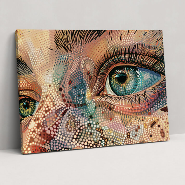 Classic Portrait Canvas Print - Pointillism, Canvas, Home Decoration, Pointillism