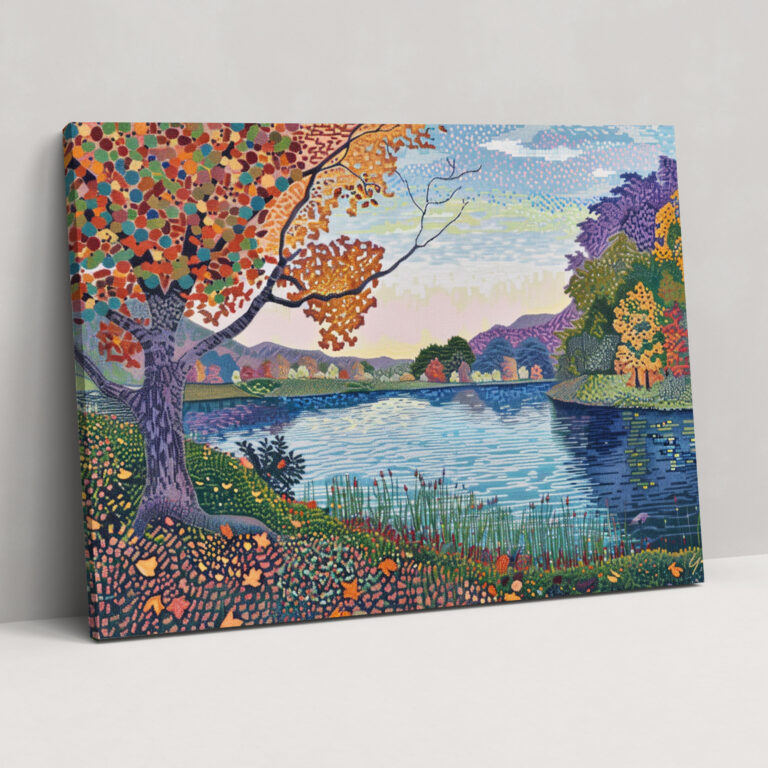 Pointillism Landscape Wall Art - Pointillism, Pointillism, Peaceful, Landscape
