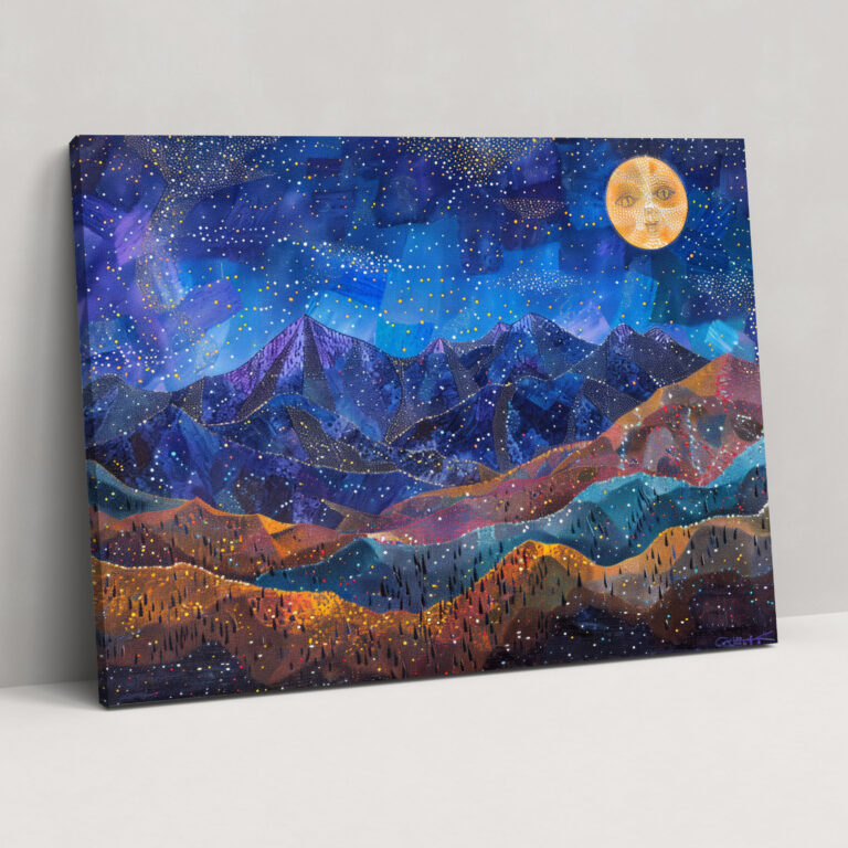 Pointillism Night Sky Wall Art - Pointillism, Wall Decoration, Home Decoration, Wall Art