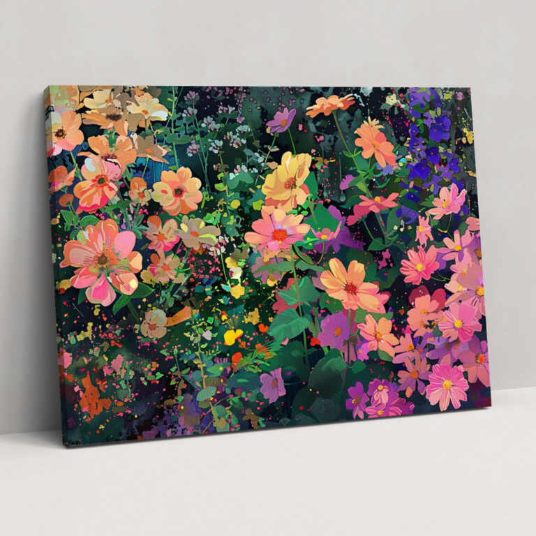 Pointillism Floral Garden Wall Art - Pointillism, Wall Art, Pointillism, Wall Decoration