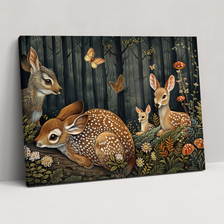 Whimsical Animals Pointillism Canvas Print - Pointillism, Pointillism, Wall Art, Canvas Print