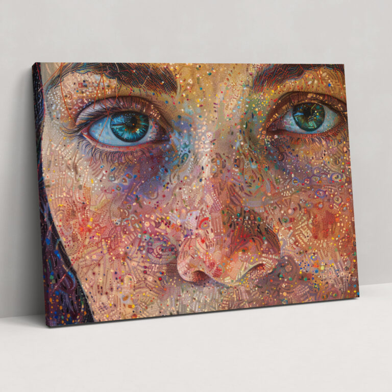 Pointillism Portrait Canvas Print - Pointillism, Wall Decoration, Pointillism, Wall Art