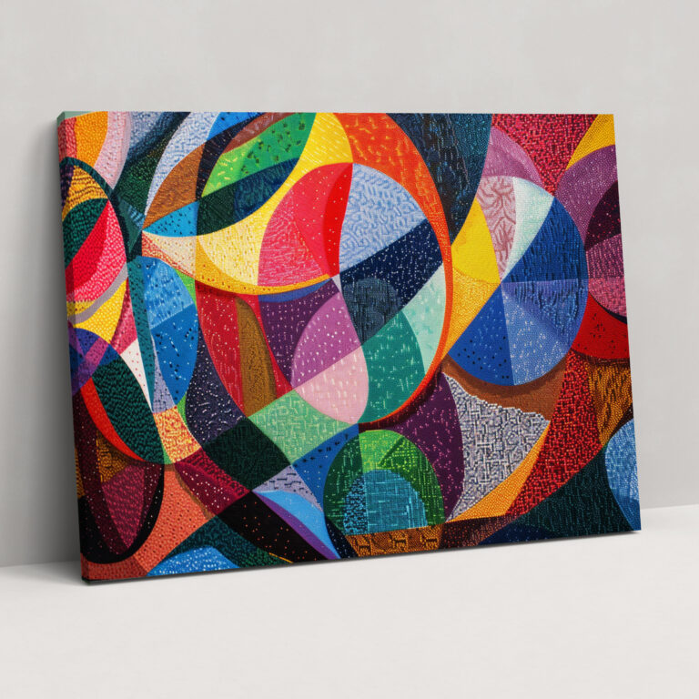 Pointillism Geometric Wall Decoration - Pointillism, Canvas Print, Wall Decoration, Modern