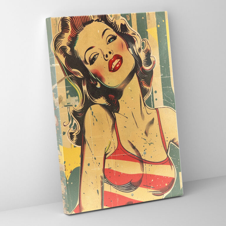 Popart Style Pin-Up Girl Wall Art - Popart, Canvas, Home Decoration, Wall Decoration