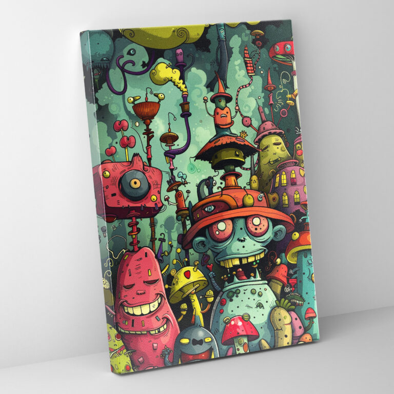 Popart Style Cartoon Characters Canvas Print - Popart, Canvas, Wall Art, Popart Style