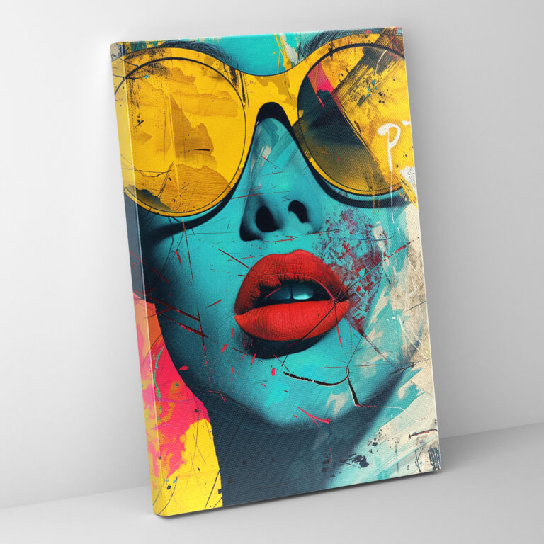 Popart Style Canvas Wall Art - Popart, Vivid Colors, Portrait, Abstract Shapes
