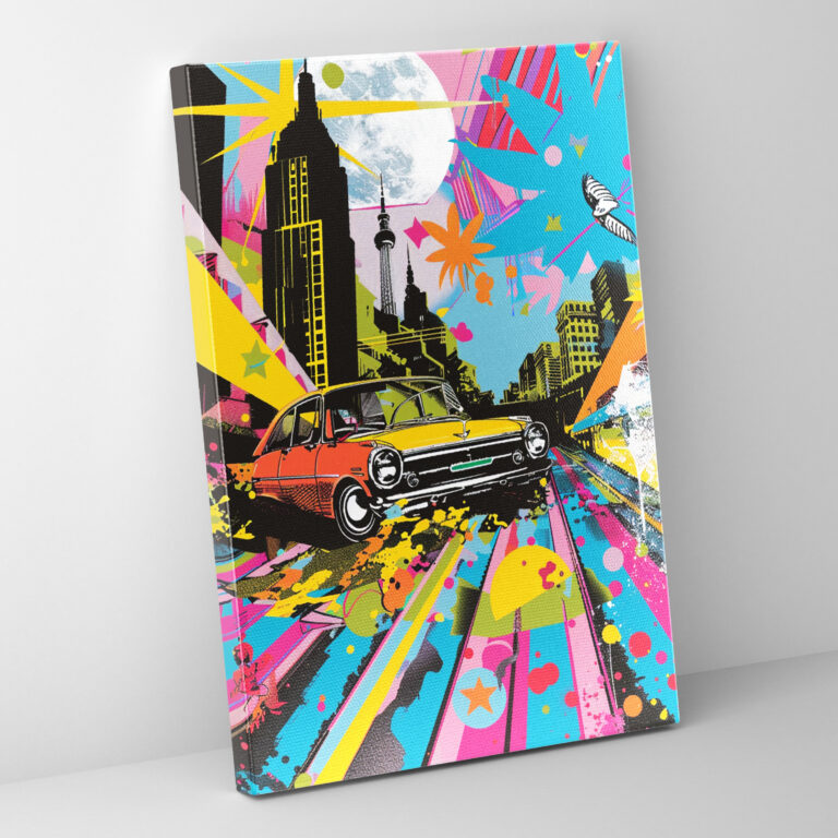 Popart Style Canvas Print - Popart, Wall Decoration, Bright Colors, Landscape