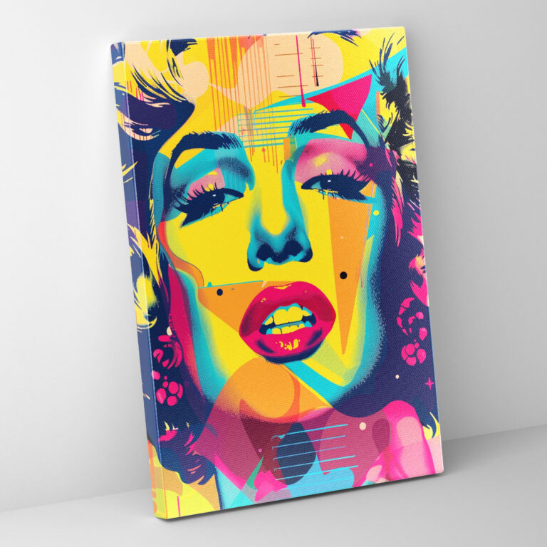 Popart Style Wall Decoration: Retro Pop Culture Icons Canvas Print - Popart, Popart Style, Canvas Print, Vibrant Colors