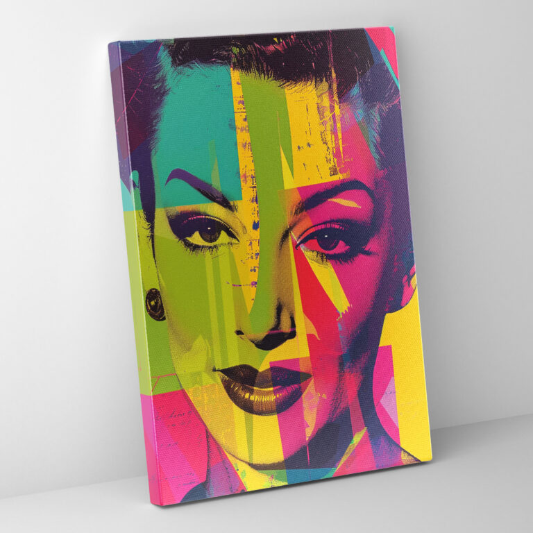 Popart Style Retro Portrait Canvas Print - Popart, Retro, Color Blocks, Popart Style