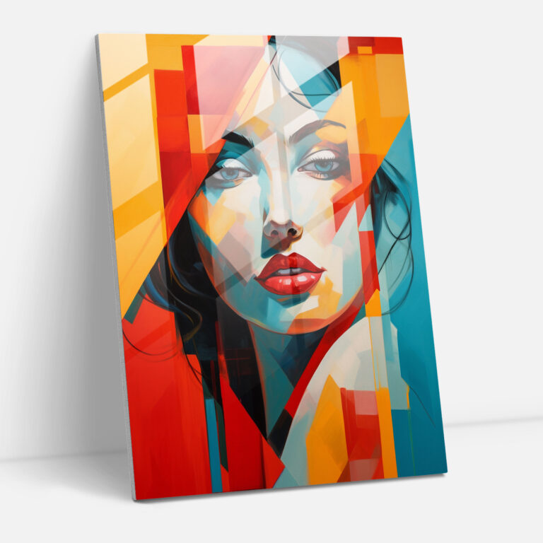 Pablo Picasso Geometric Glass Print - Pablo Picasso, Vibrant Colors, Home Decoration, Wall Decoration