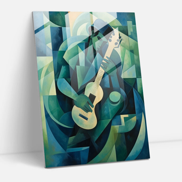 Pablo Picasso Cubist Glass Print - Pablo Picasso, Modern Art, Cubist Art, Vibrant Shades