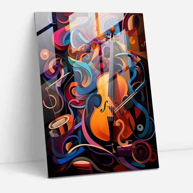 Pablo Picasso Musical Harmony Glass Print - Pablo Picasso, Dynamic Compositions, Musical Harmony, Wall Decoration
