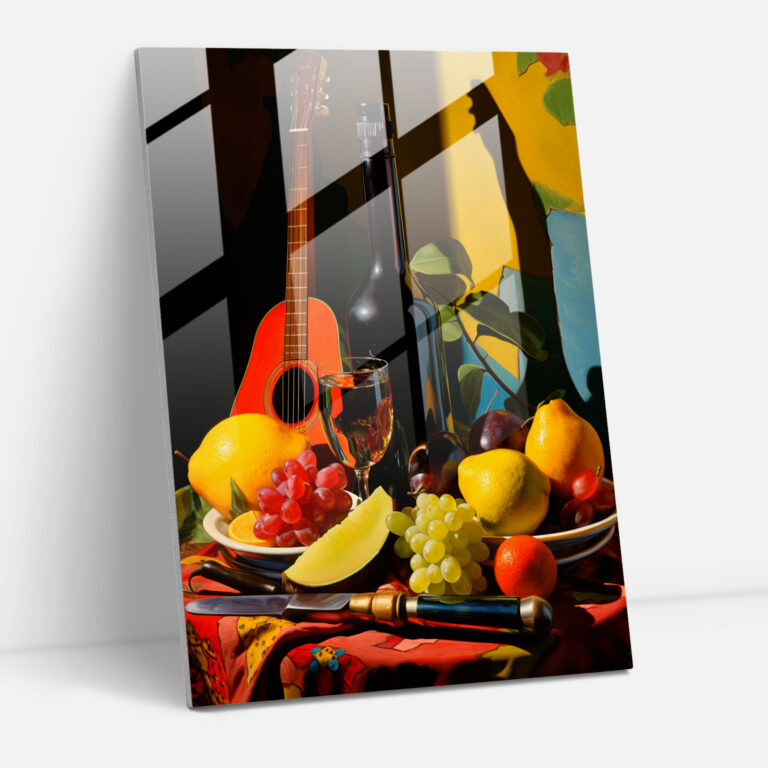 Pablo Picasso Style Glass Print - Pablo Picasso, Guitar, Pablo Picasso Style, Modern Art