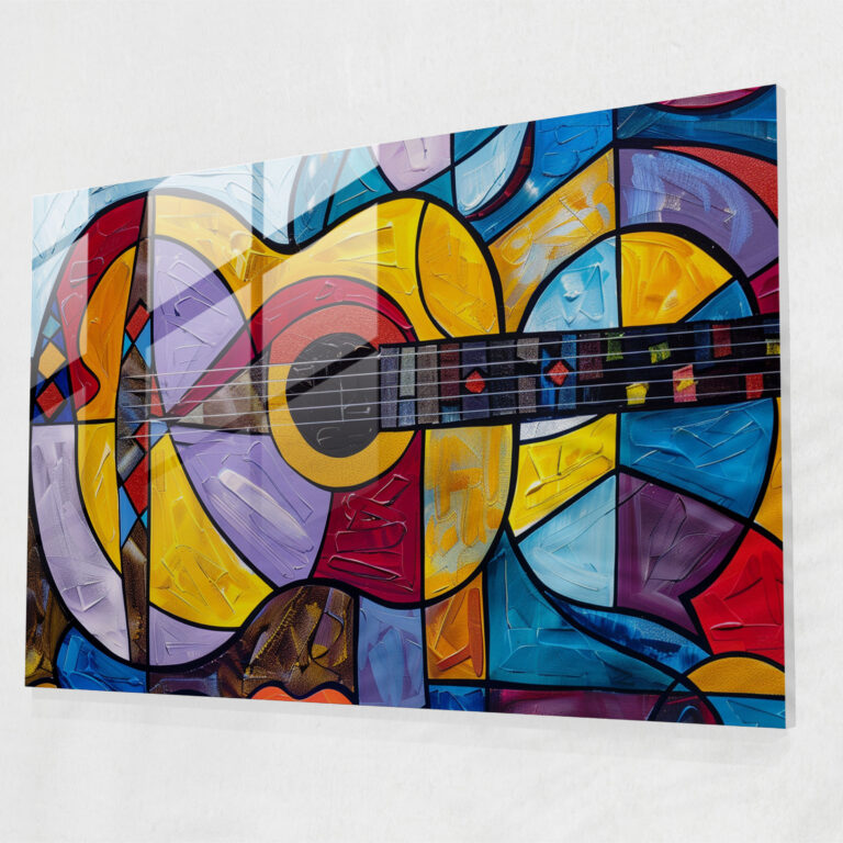 Pablo Picasso Wall Decoration - Abstract Guitar Design - Pablo Picasso, Modern Art, Glass Print, Wall Decoration