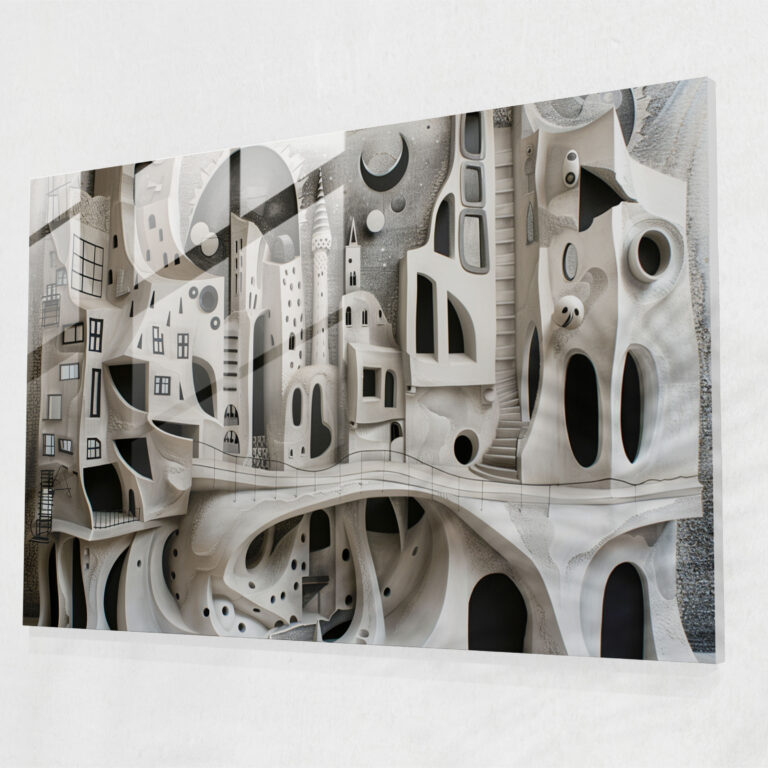 Pablo Picasso Glass Art - Surreal Cityscape - Pablo Picasso, Surrealism, Glass Art, Pablo Picasso