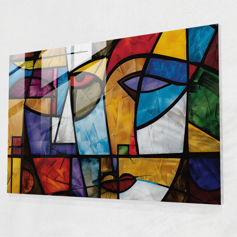 Pablo Picasso Glass Print - Cubist Geometric Shapes - Pablo Picasso, Glass Print, Cubist, Pablo Picasso