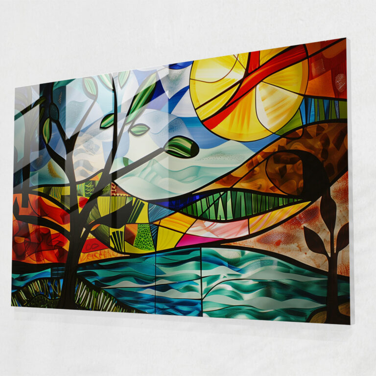 Pablo Picasso Glass Print - Surrealist Dreamlike Landscape - Pablo Picasso, Surrealist Landscape, Dreamlike Scenery, Home Decoration
