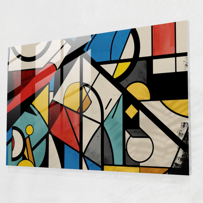 Pablo Picasso Glass Art - Pablo Picasso, Geometric Composition, Glass Art, Pablo Picasso