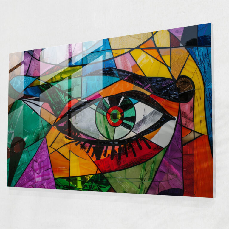 Colorful Cubism Pablo Picasso Glass Wall Art - Pablo Picasso, Home Decoration, Modern Art, Glass Wall Art