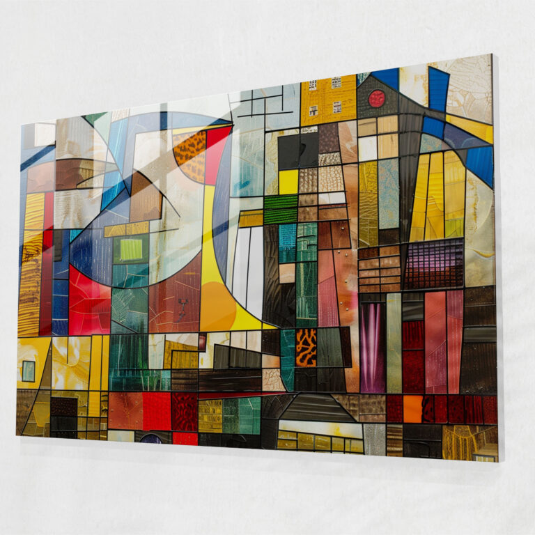 Pablo Picasso Glass Wall Art: Vibrant Cityscape - Pablo Picasso, Glass Wall Art, Wall Decoration, Cubist Cityscape