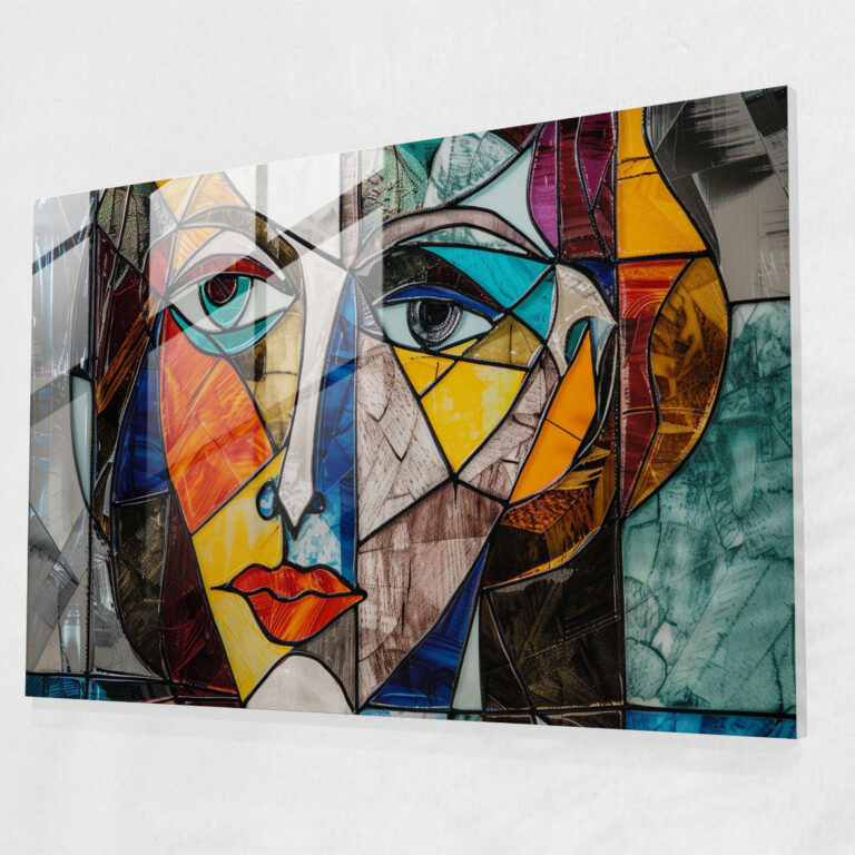 Pablo Picasso Glass Print - Cubist Portrait - Pablo Picasso, Glass Print, Home Decoration, Cubist Art