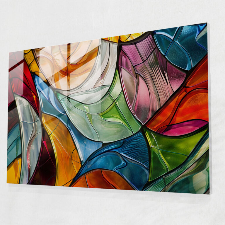 Pablo Picasso Glass Art - Colorful Abstract Patterns - Pablo Picasso, Home Decoration, Colorful Patterns, Pablo Picasso