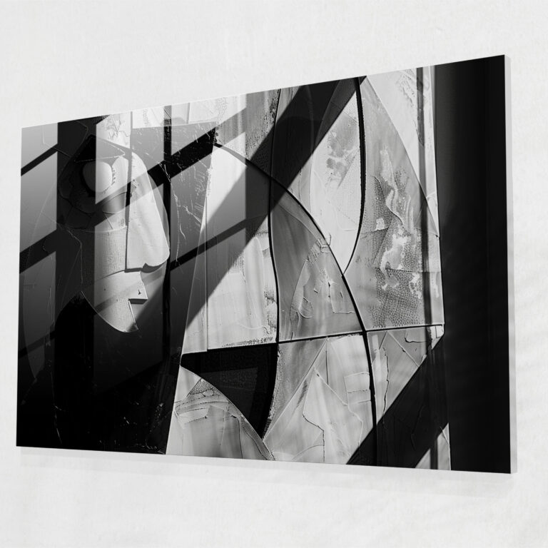 Pablo Picasso Glass Wall Art - Monochrome Abstract Composition - Pablo Picasso, Monochrome Art, Glass Wall Art, Pablo Picasso