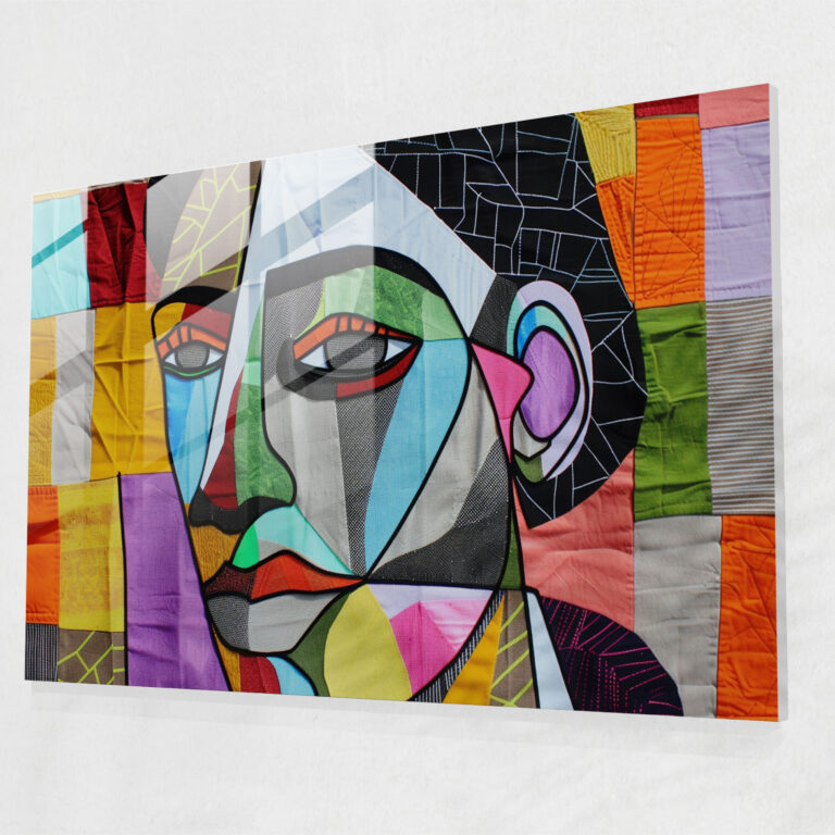 Pablo Picasso Geometric Portrait Modern Art - Pablo Picasso, Glass Art, Wall Decoration, Pablo Picasso