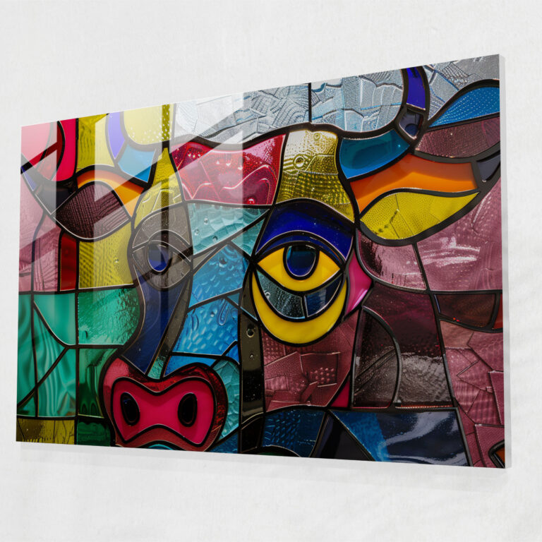 Pablo Picasso Bull Portrait Glass Art - Pablo Picasso, Glass Wall Art, Glass Print, Modern Art