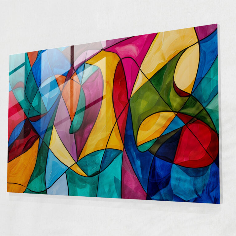 Pablo Picasso Glass Print - Colorful Abstract Shapes - Pablo Picasso, Pablo Picasso, Home Decoration, Modern Art