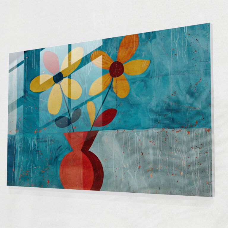 Pablo Picasso Glass Print - Playful Flower Vase - Pablo Picasso, Playful Art, Pablo Picasso, Glass Art