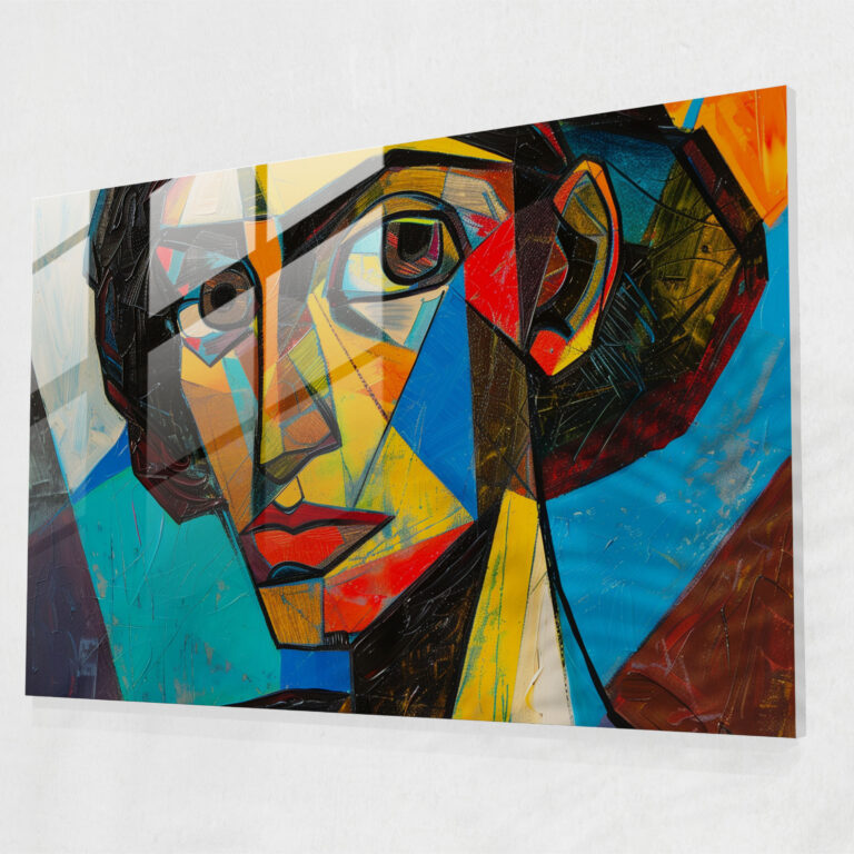 Pablo Picasso Glass Wall Art - Cubist Portrait - Pablo Picasso, Home Decoration, Glass Wall Art, Cubist Art