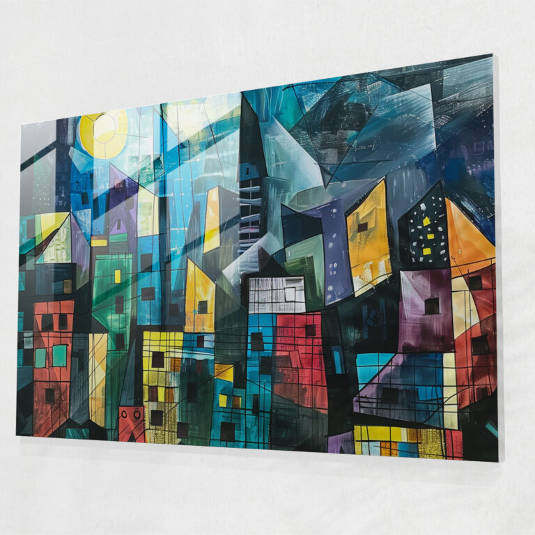 Pablo Picasso Glass Print - Cubist City Skyline - Pablo Picasso, Wall Decoration, Modern Art, Glass Wall Art