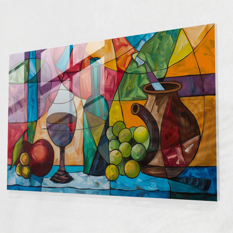 Pablo Picasso Glass Art - Cubist Still Life - Pablo Picasso, Glass Art, Home Decoration, Modern Art