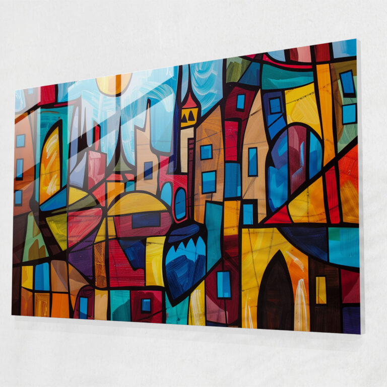 Pablo Picasso Home Decoration - Cubist Cityscape - Pablo Picasso, Home Decoration, Modern Art, Glass Art