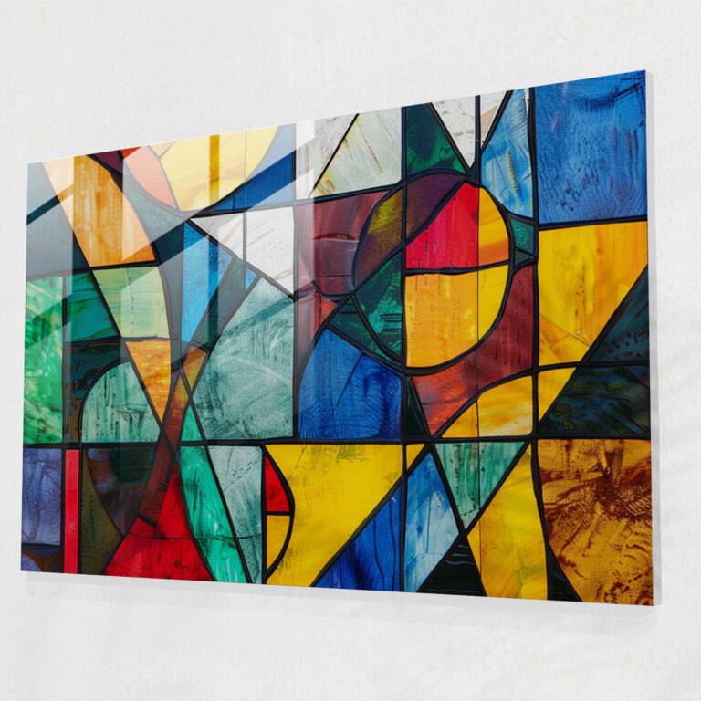Pablo Picasso Glass Print - Abstract Geometric Shapes - Pablo Picasso, Home Decoration, Glass Print, Wall Decoration
