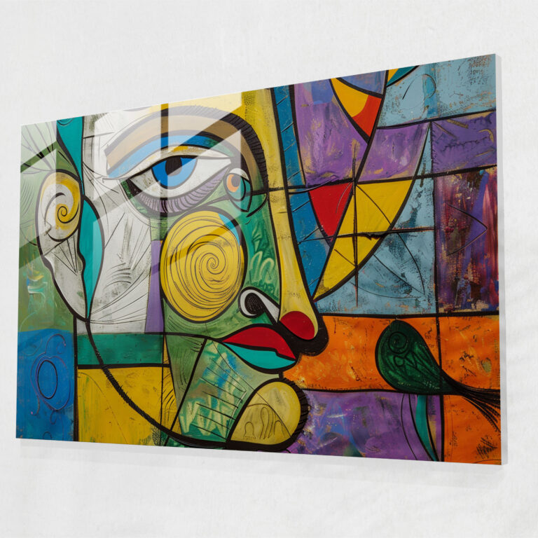 Pablo Picasso Modern Art - Surrealist Portrait - Pablo Picasso, Whimsical Elements, Surrealist, Glass Art