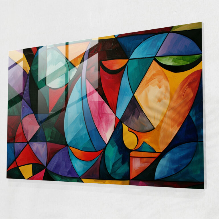 Pablo Picasso Glass Print - Abstract Geometric Shapes - Pablo Picasso, Home Decoration, Glass Print, Glass Wall Art
