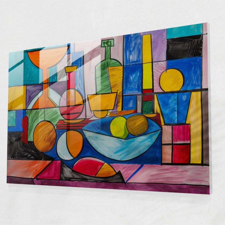 Pablo Picasso Wall Decoration - Colorful Still Life - Pablo Picasso, Pablo Picasso, Wall Decoration, Glass Print