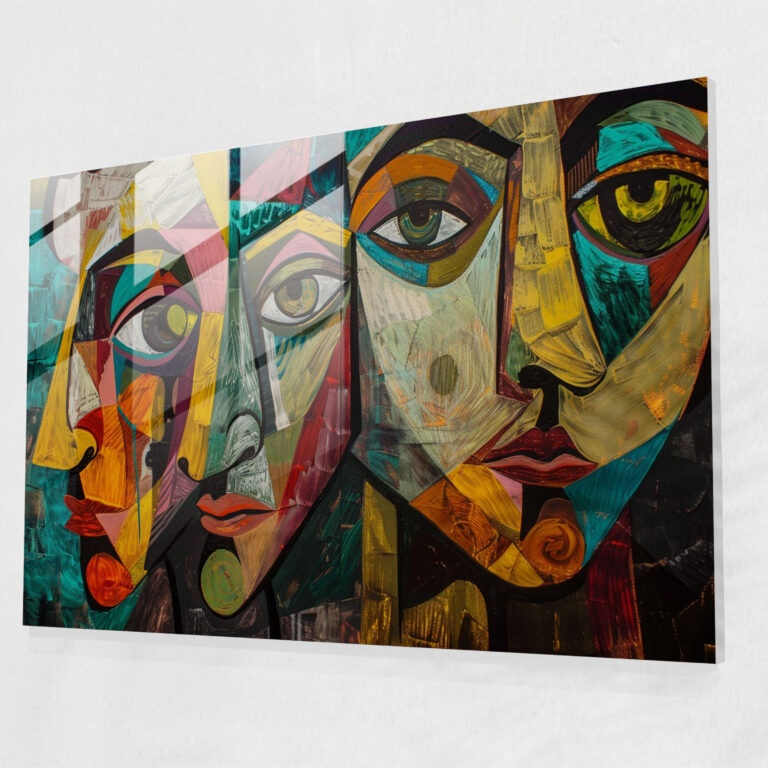 Pablo Picasso Modern Art - Expressive Figures - Pablo Picasso, Distorted, Expressive, Glass Print