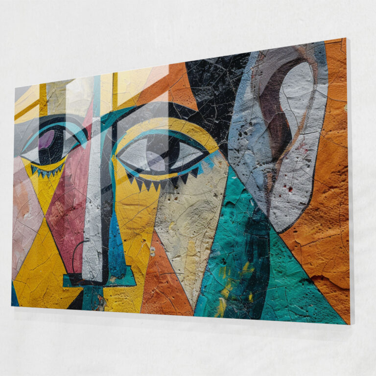Pablo Picasso Abstract Portrait Glass Print - Pablo Picasso, Glass Art, Glass Wall Art, Home Decoration