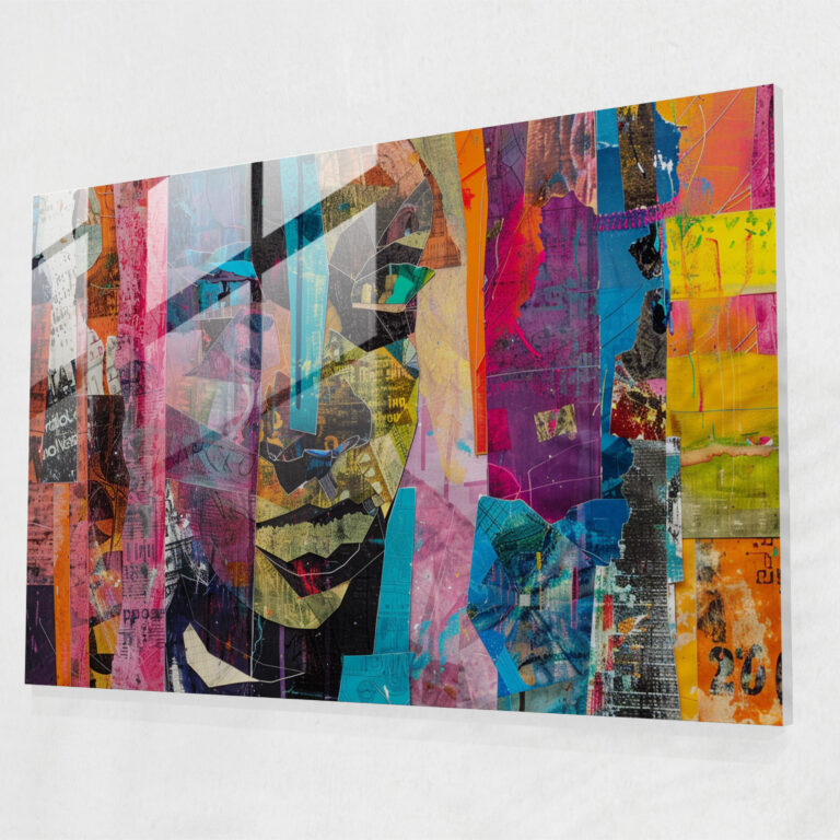 Pablo Picasso Mixed Media Collage Glass Print - Pablo Picasso, Mixed Media, Bold Statement, Pablo Picasso