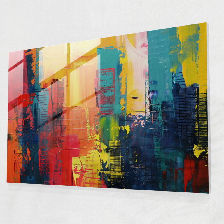 Pablo Picasso Vibrant Cityscape Glass Print - Pablo Picasso, Glass Print, Contemporary, Modern Art