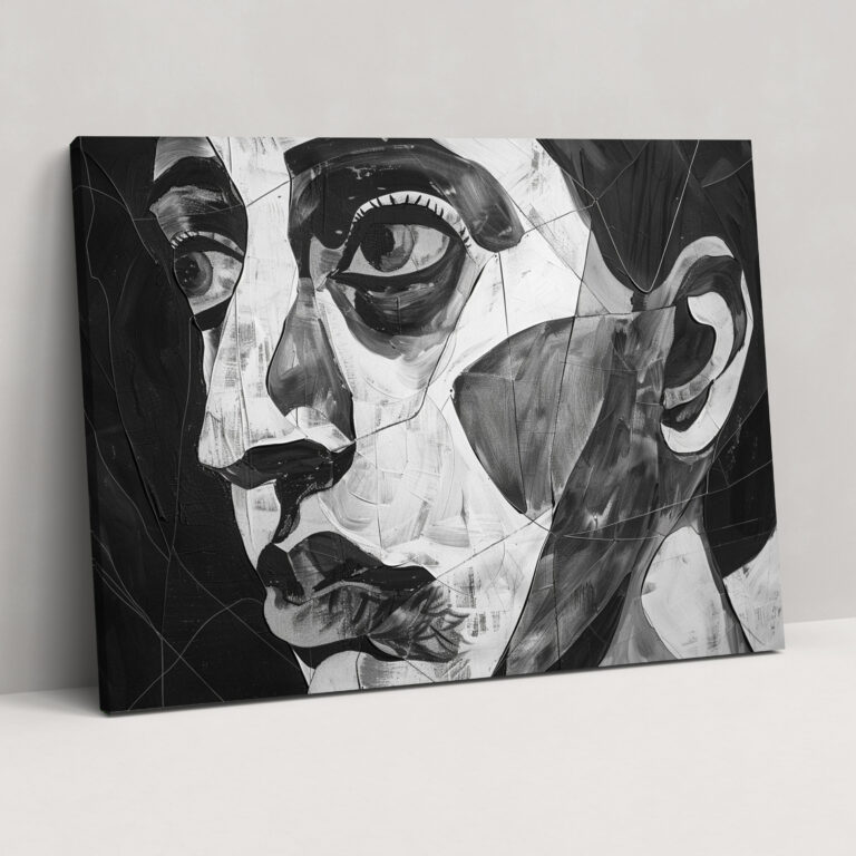Pablo Picasso Canvas Print - Pablo Picasso, Black And White Portrait, Home Decoration, Wall Art