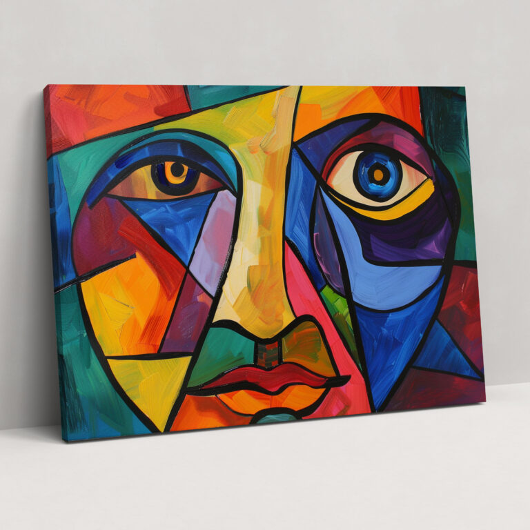 Bold Colors Picasso Face Canvas Print - Pablo Picasso, Pablo Picasso, Wall Decoration, Wall Art
