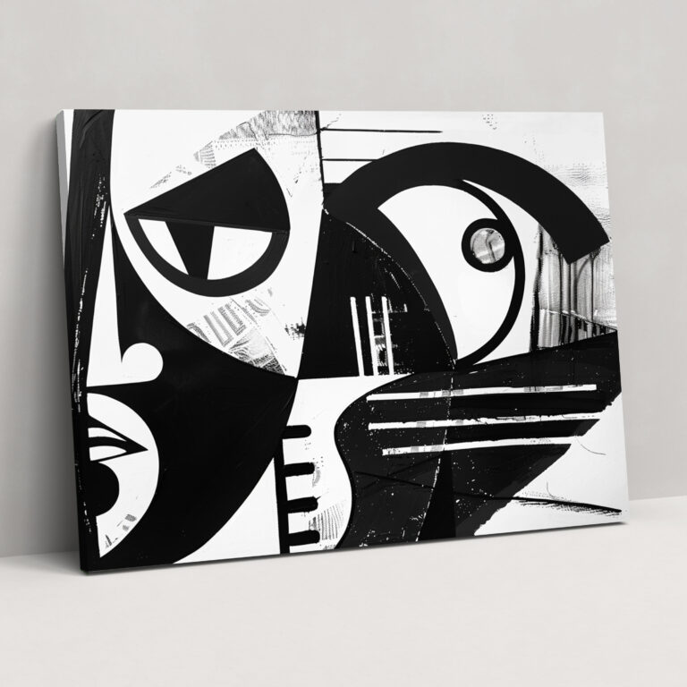Black And White Picasso Style Canvas Print - Pablo Picasso, Wall Art, Home Decoration, Canvas Wall Art