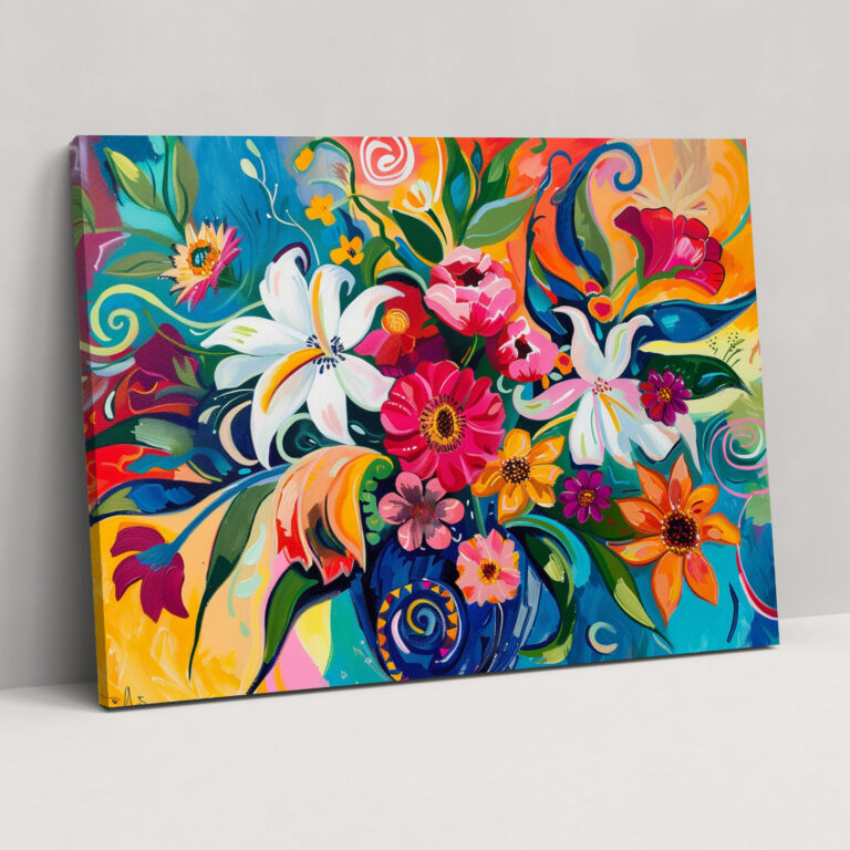 Abstract Floral Picasso Canvas Print - Pablo Picasso, Wall Decoration, Canvas, Canvas Print