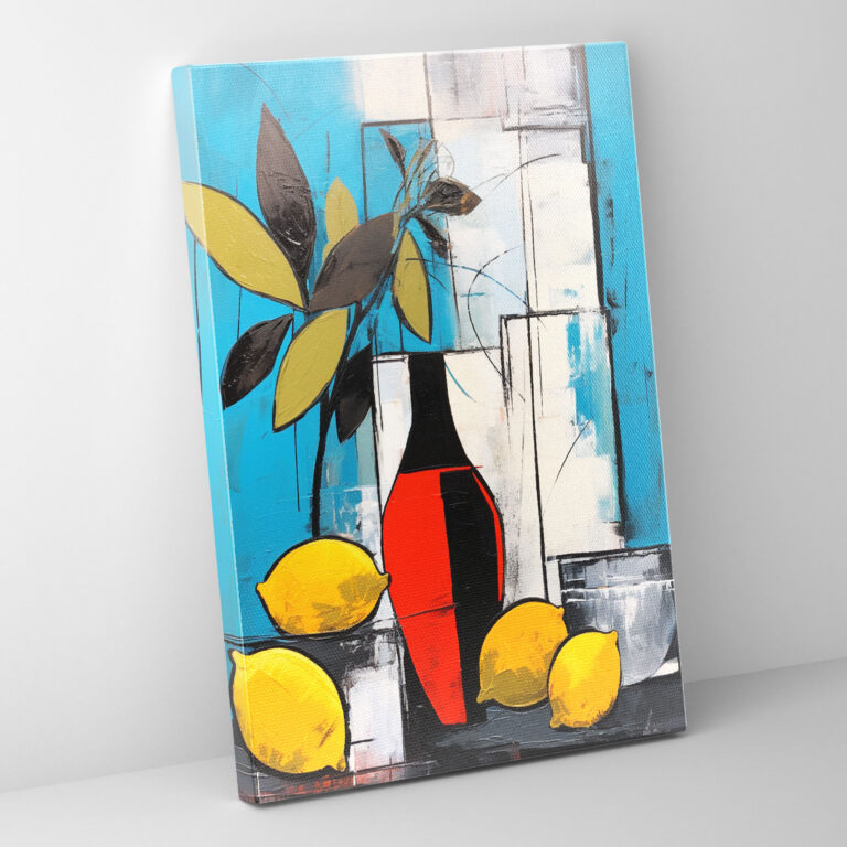 Pablo Picasso Style Canvas Print - Pablo Picasso, Bold Brushstrokes, Abstract Still Life Composition, Contrasting Colors